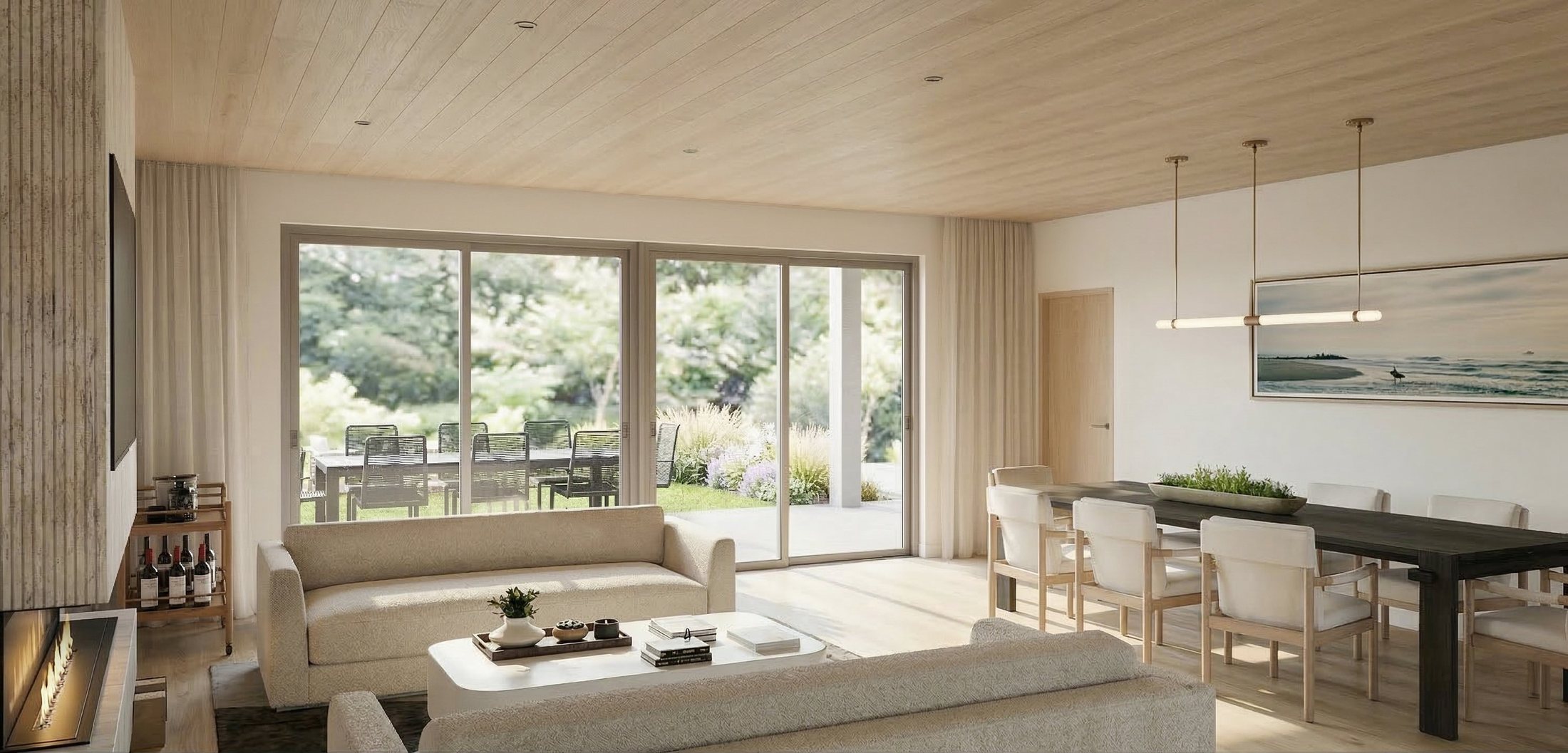 Living room and dining