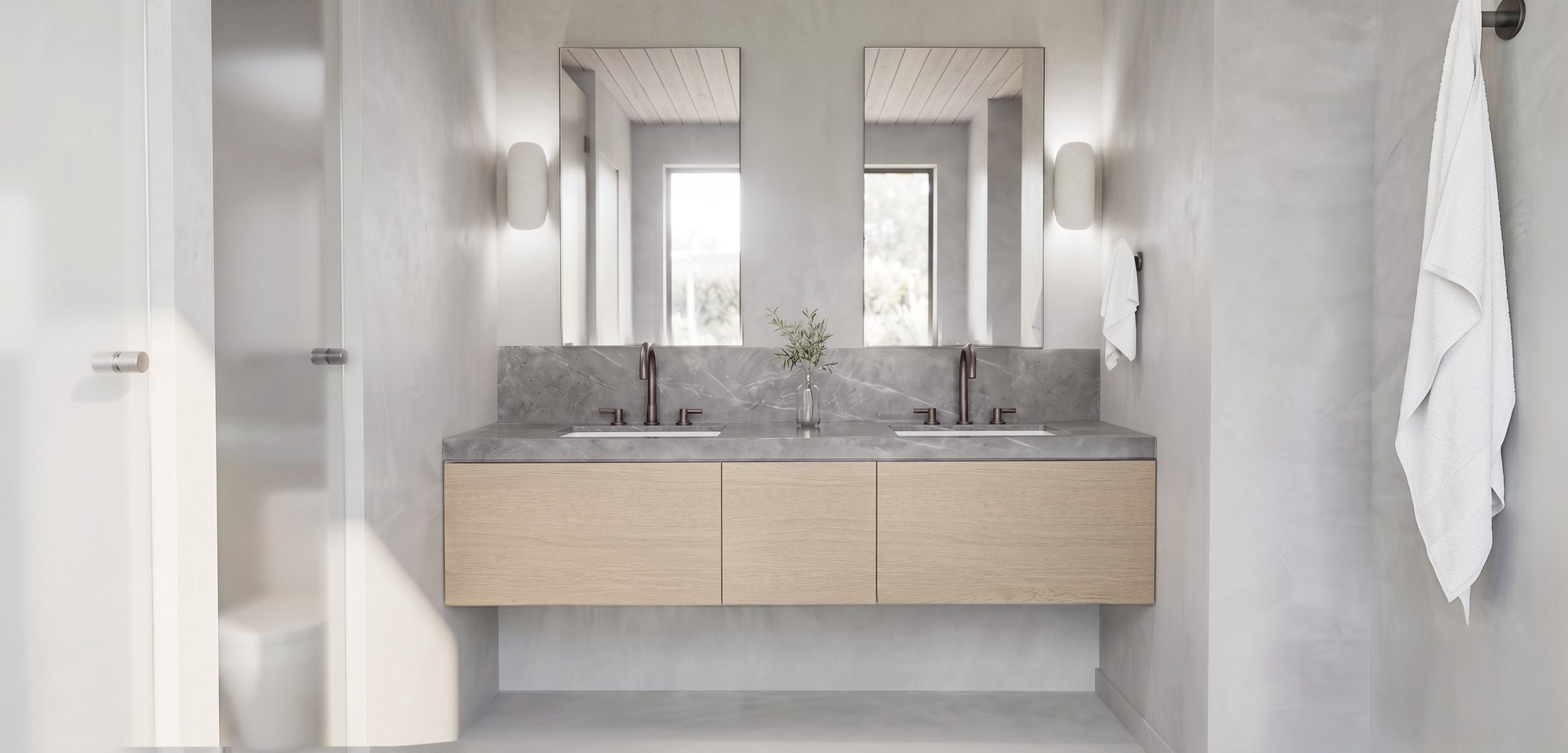 Primary bathroom with double vanity